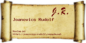 Joanovics Rudolf névjegykártya